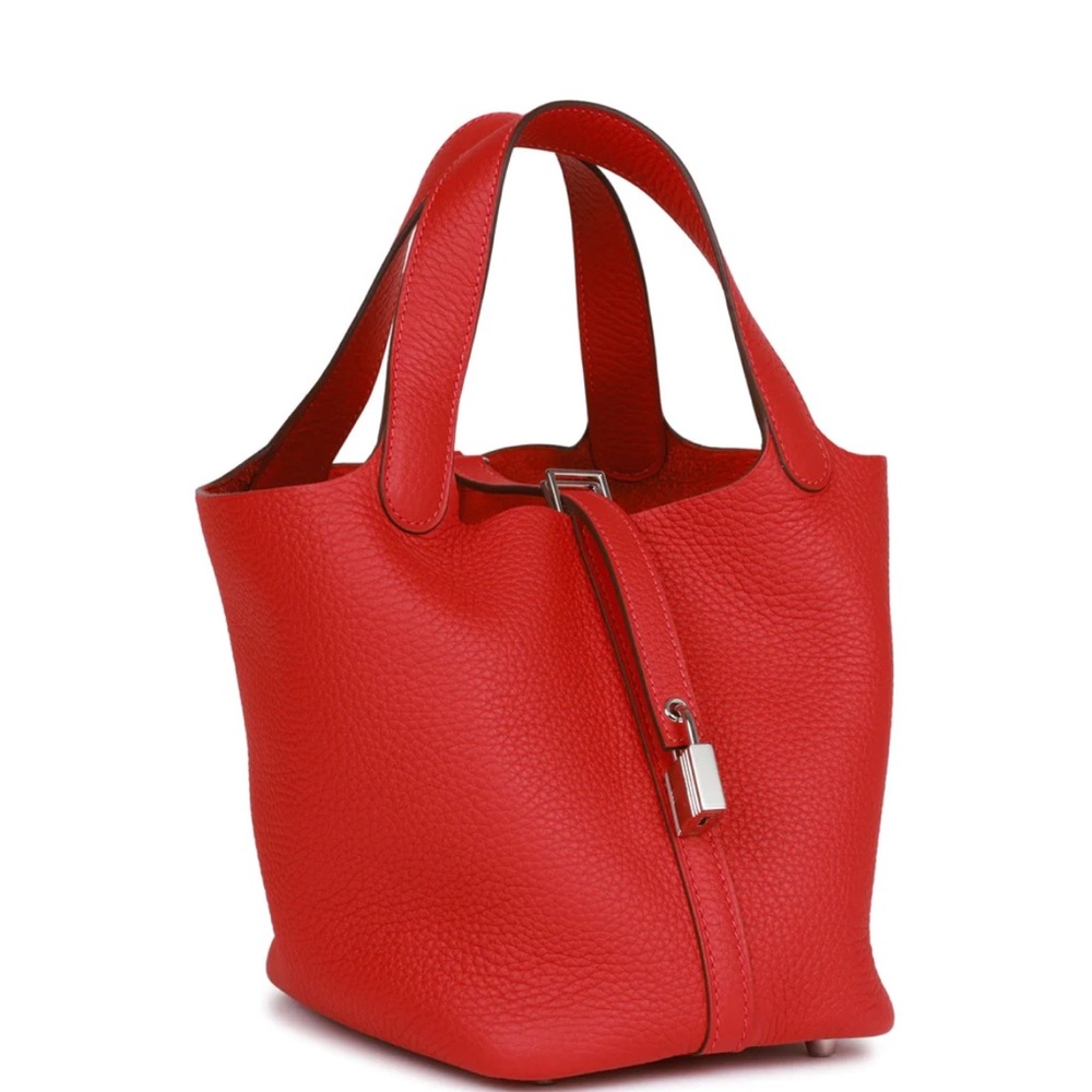 Hermès Picotin Lock 18 Vermillion Clemence Palladium Hardware